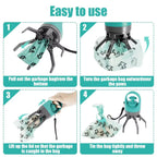 Portable Dog Pooper Scooper Outdoor Pet Waste Pick-Up Cleaner Built-In Garbage Bag Handheld Pet Poop Grabber No Touch Design